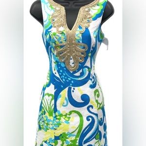 Lilly Pulitzer Janice Shift Crystal Coast Dress in Resort White.